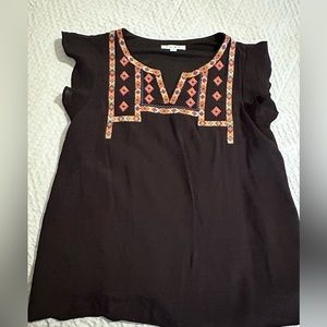 THML black embroidered shirt